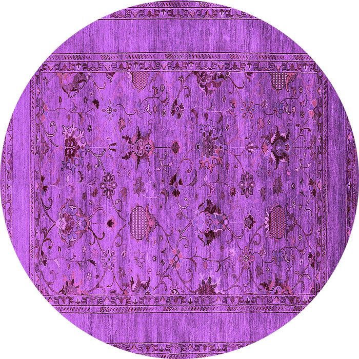 Round Oriental Purple Industrial Rug, urb2396pur