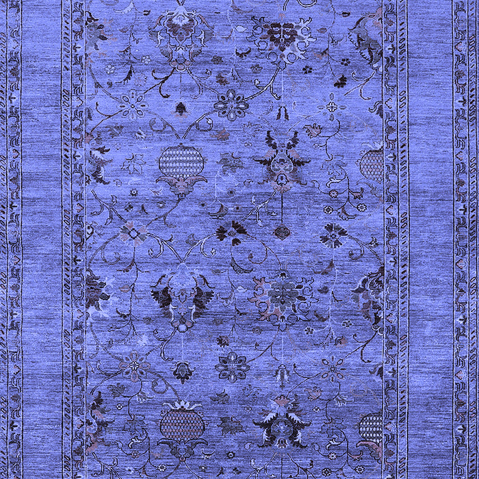 Machine Washable Oriental Blue Industrial Rug, wshurb2396blu
