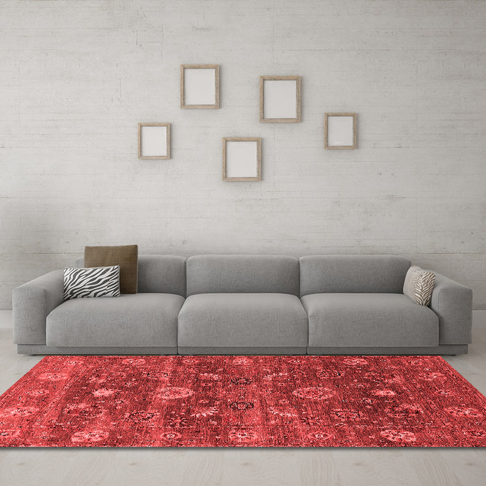 Industrial Red Washable Rugs