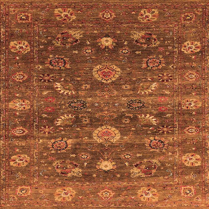 Square Oriental Orange Industrial Rug, urb2397org