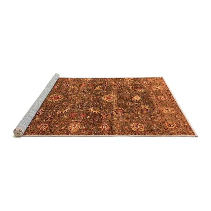 Sideview of Machine Washable Oriental Orange Industrial Area Rugs, wshurb2397org