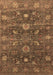 Machine Washable Oriental Brown Industrial Rug, wshurb2397brn