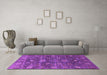 Machine Washable Oriental Purple Industrial Area Rugs in a Living Room, wshurb2397pur