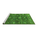 Sideview of Machine Washable Oriental Green Industrial Area Rugs, wshurb2397grn