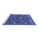 Sideview of Machine Washable Oriental Blue Industrial Rug, wshurb2397blu