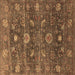 Square Oriental Brown Industrial Rug, urb2397brn