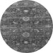 Round Oriental Gray Industrial Rug, urb2397gry