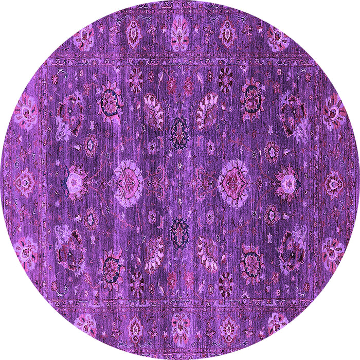 Round Machine Washable Oriental Purple Industrial Area Rugs, wshurb2397pur