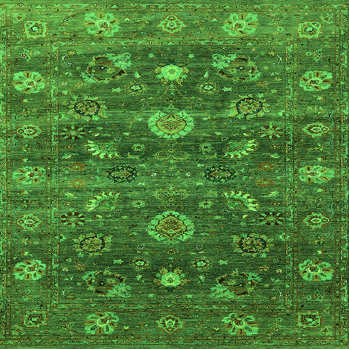 Square Oriental Green Industrial Rug, urb2397grn
