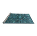 Sideview of Machine Washable Oriental Light Blue Industrial Rug, wshurb2397lblu