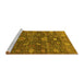 Sideview of Machine Washable Oriental Yellow Industrial Rug, wshurb2397yw