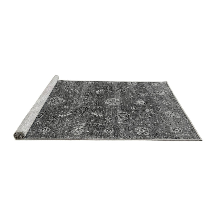 Sideview of Machine Washable Oriental Gray Industrial Rug, wshurb2397gry
