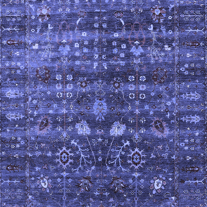 Machine Washable Oriental Blue Industrial Rug, wshurb2398blu