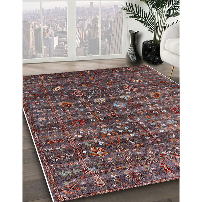 Machine Washable Industrial Modern Rose Dust Purple Rug in a Family Room, wshurb2398