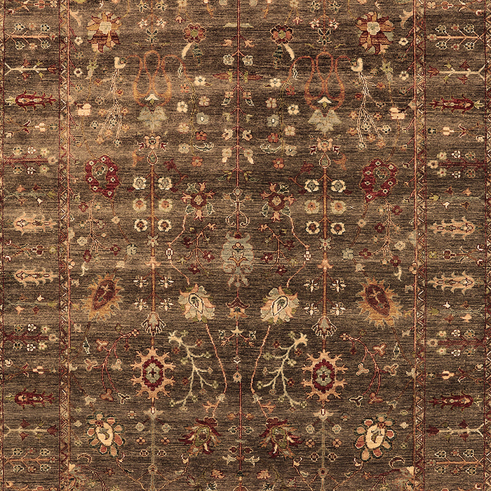 Machine Washable Oriental Brown Industrial Rug, wshurb2398brn