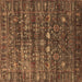 Square Machine Washable Oriental Brown Industrial Rug, wshurb2398brn