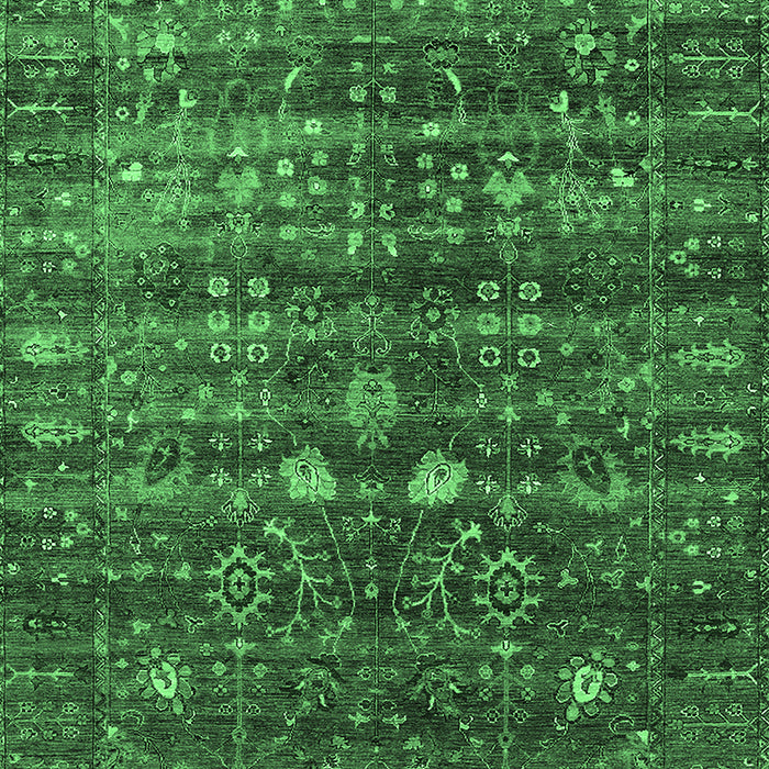 Machine Washable Oriental Emerald Green Industrial Area Rugs, wshurb2398emgrn