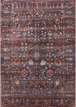 Mid-Century Modern Rose Purple Oriental Rug, urb2398