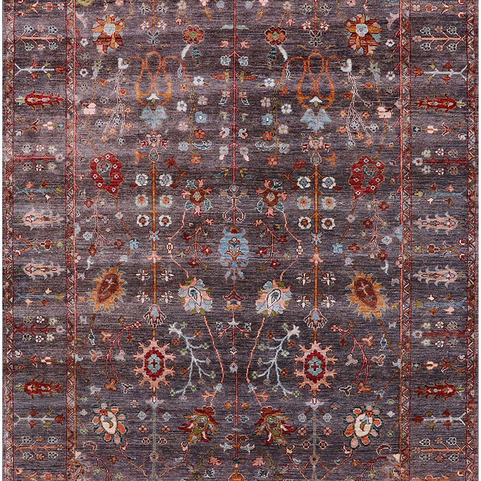 Mid-Century Modern Rose Purple Oriental Rug, urb2398
