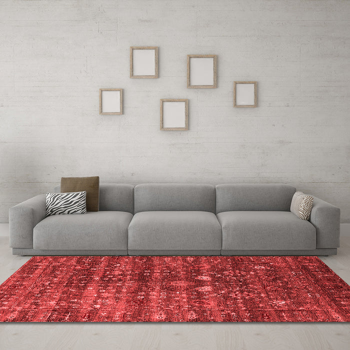 Industrial Red Washable Rugs
