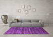 Machine Washable Oriental Purple Industrial Area Rugs in a Living Room, wshurb2398pur