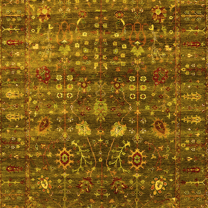 Machine Washable Oriental Yellow Industrial Rug, wshurb2398yw