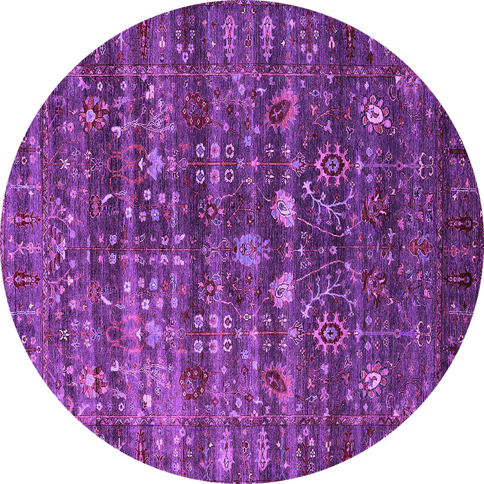 Round Oriental Purple Industrial Rug, urb2398pur