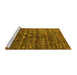 Sideview of Machine Washable Oriental Yellow Industrial Rug, wshurb2398yw