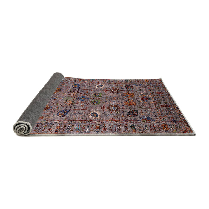 Sideview of Mid-Century Modern Red Brown Oriental Rug, urb2399