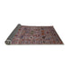 Sideview of Mid-Century Modern Red Brown Oriental Rug, urb2399