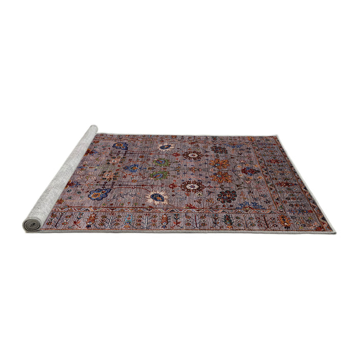 Sideview of Machine Washable Industrial Modern Red Brown Rug, wshurb2399