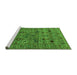 Sideview of Machine Washable Oriental Green Industrial Area Rugs, wshurb2399grn