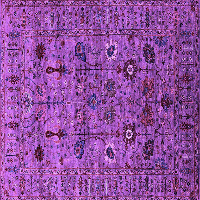 Square Machine Washable Oriental Purple Industrial Area Rugs, wshurb2399pur