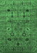 Machine Washable Oriental Emerald Green Industrial Area Rugs, wshurb2399emgrn