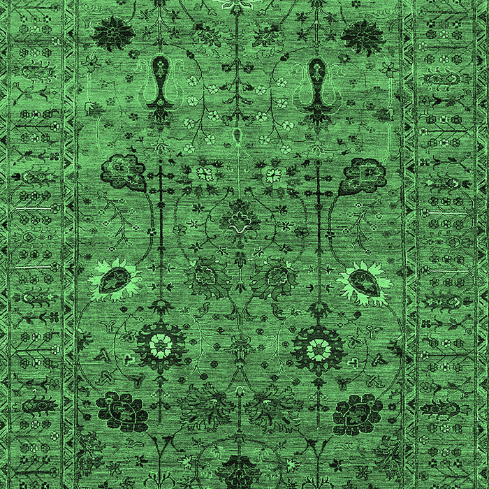 Machine Washable Oriental Emerald Green Industrial Area Rugs, wshurb2399emgrn