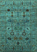 Oriental Turquoise Industrial Rug, urb2399turq