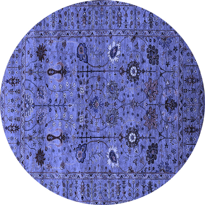 Round Oriental Blue Industrial Rug, urb2399blu