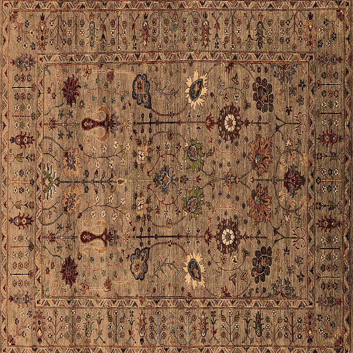 Square Oriental Brown Industrial Rug, urb2399brn