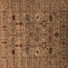 Square Oriental Brown Industrial Rug, urb2399brn