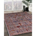 Mid-Century Modern Red Brown Oriental Rug in Family Room, urb2399