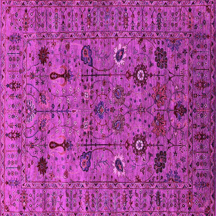 Square Machine Washable Oriental Pink Industrial Rug, wshurb2399pnk