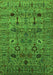 Machine Washable Oriental Green Industrial Area Rugs, wshurb2399grn