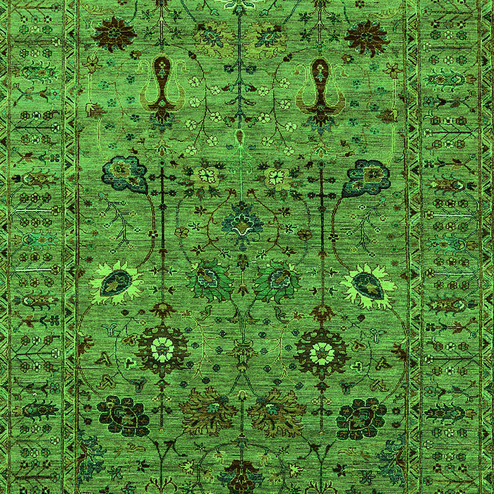 Machine Washable Oriental Green Industrial Area Rugs, wshurb2399grn