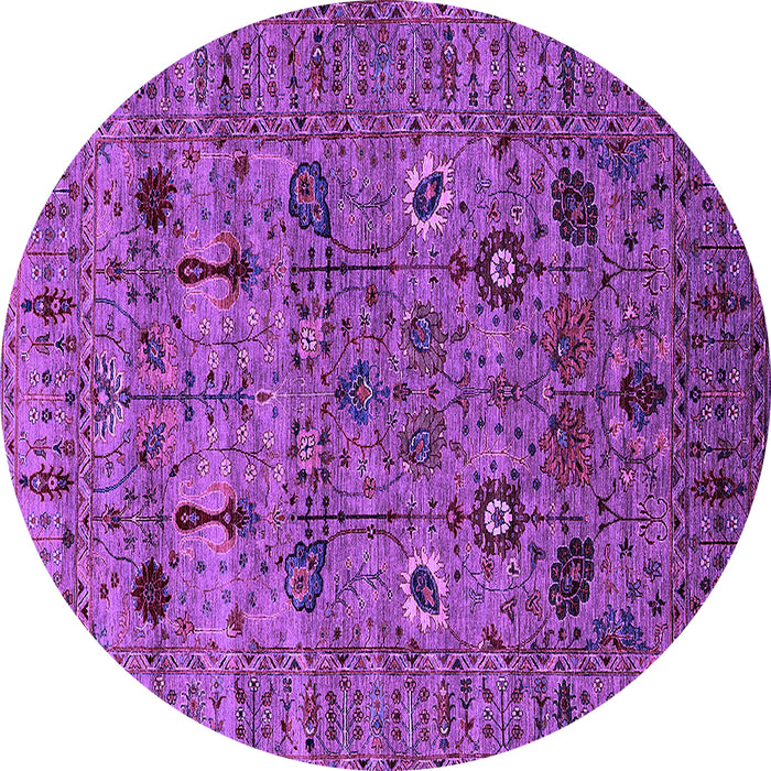 Round Oriental Purple Industrial Rug, urb2399pur