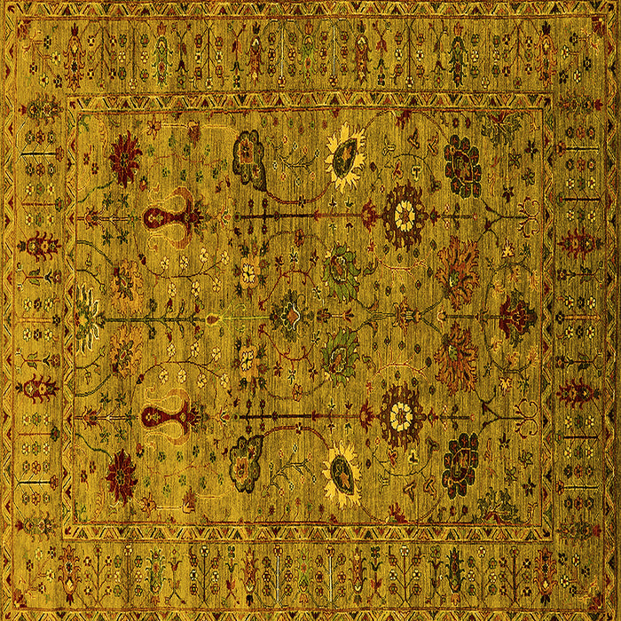 Square Oriental Yellow Industrial Rug, urb2399yw