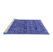 Sideview of Machine Washable Oriental Blue Industrial Rug, wshurb2399blu