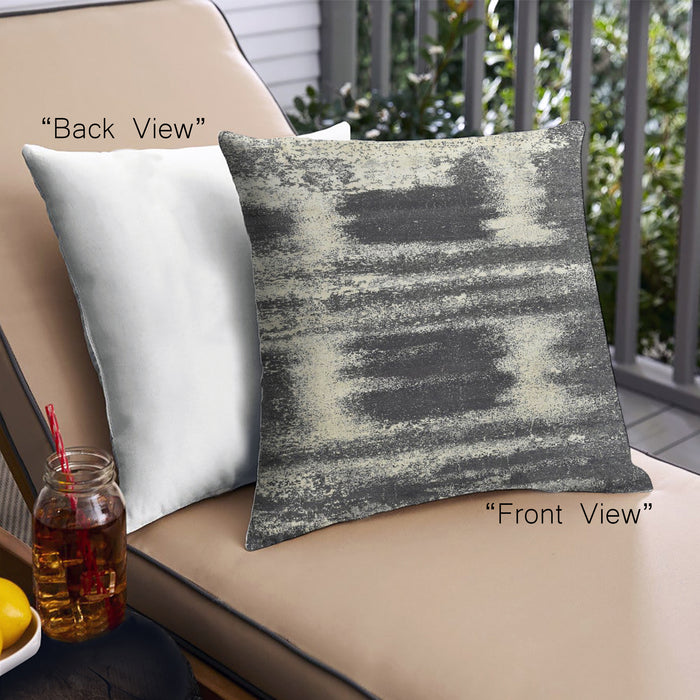 Front View of Mid-Century Modern Urban Square Silver Pink Throw Pillow, 18 inch by 18 inch, pwurb23