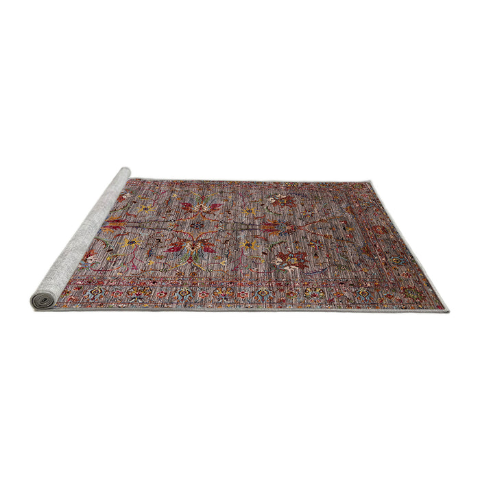 Sideview of Machine Washable Industrial Modern Rosy Pink Rug, wshurb2400