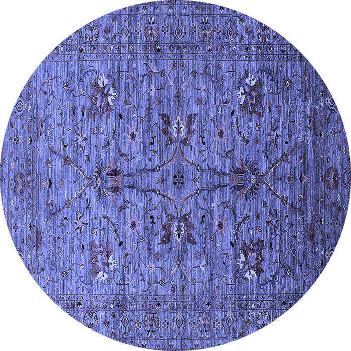 Round Oriental Blue Industrial Rug, urb2400blu