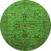 Round Oriental Green Industrial Rug, urb2400grn